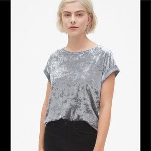 GAP Velvet Roll-Sleeve Top